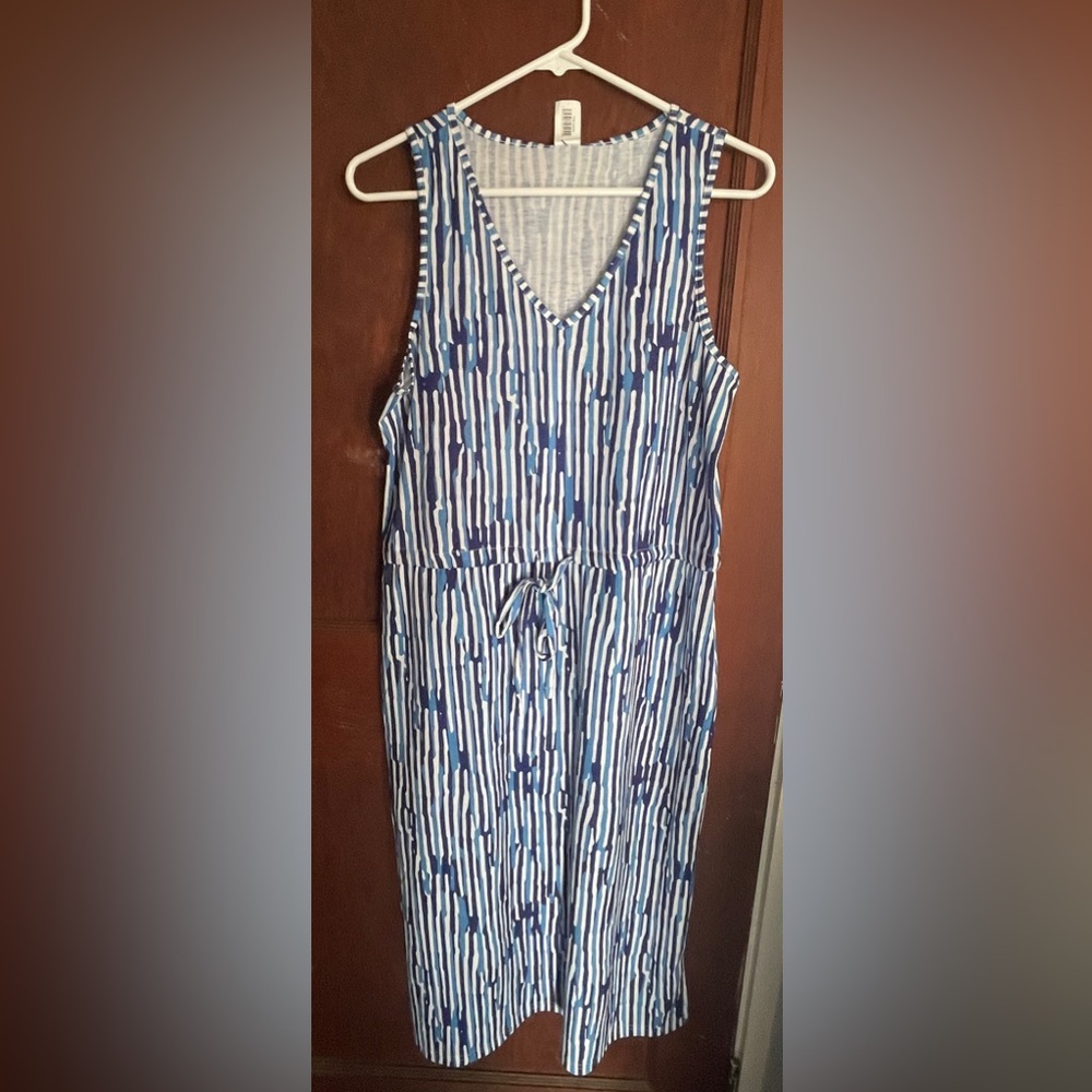 Women’s West Loop Blue & white Sleeveless with drawstrings on waist
Dress